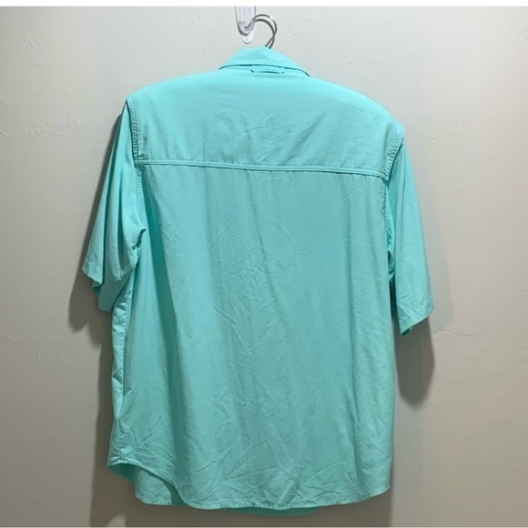 Men’s HABIT Green Vented Short Sleeve Fishing Shirt Size Medium - Picture 3 of 6